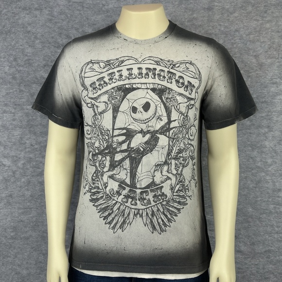 disneyland Other - Jack Skellington Disneyland T-Shirt Mens XL Black Bleached  Gothic Halloween